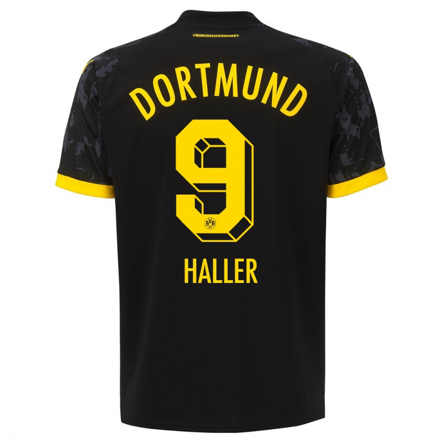 Vaikiškas Sebastien Haller #9 Juoda Išvykos Marškinėliai 2023/24 T-Shirt