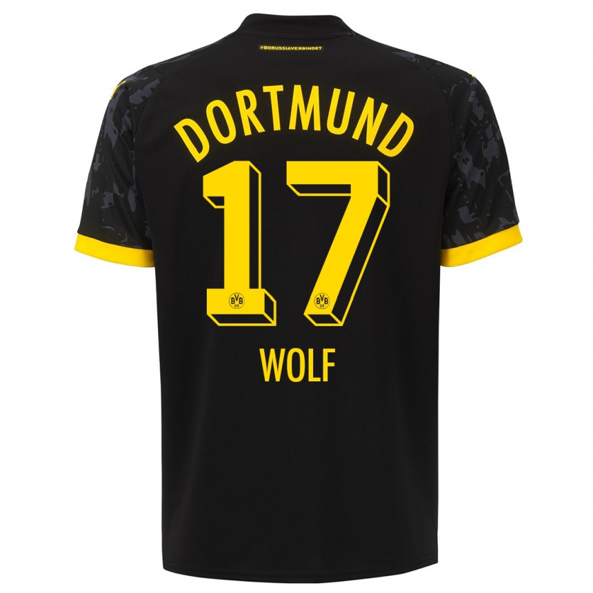 Vaikiškas Marius Wolf #17 Juoda Išvykos Marškinėliai 2023/24 T-Shirt