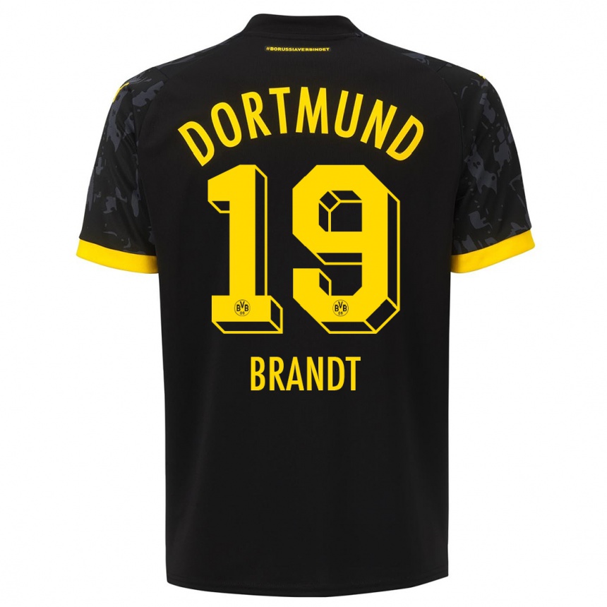 Vaikiškas Julian Brandt #19 Juoda Išvykos Marškinėliai 2023/24 T-Shirt