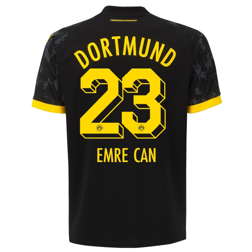 Vaikiškas Emre Can #23 Juoda Išvykos Marškinėliai 2023/24 T-Shirt