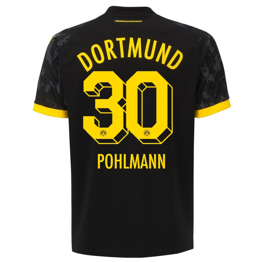 Vaikiškas Ole Pohlmann #30 Juoda Išvykos Marškinėliai 2023/24 T-Shirt