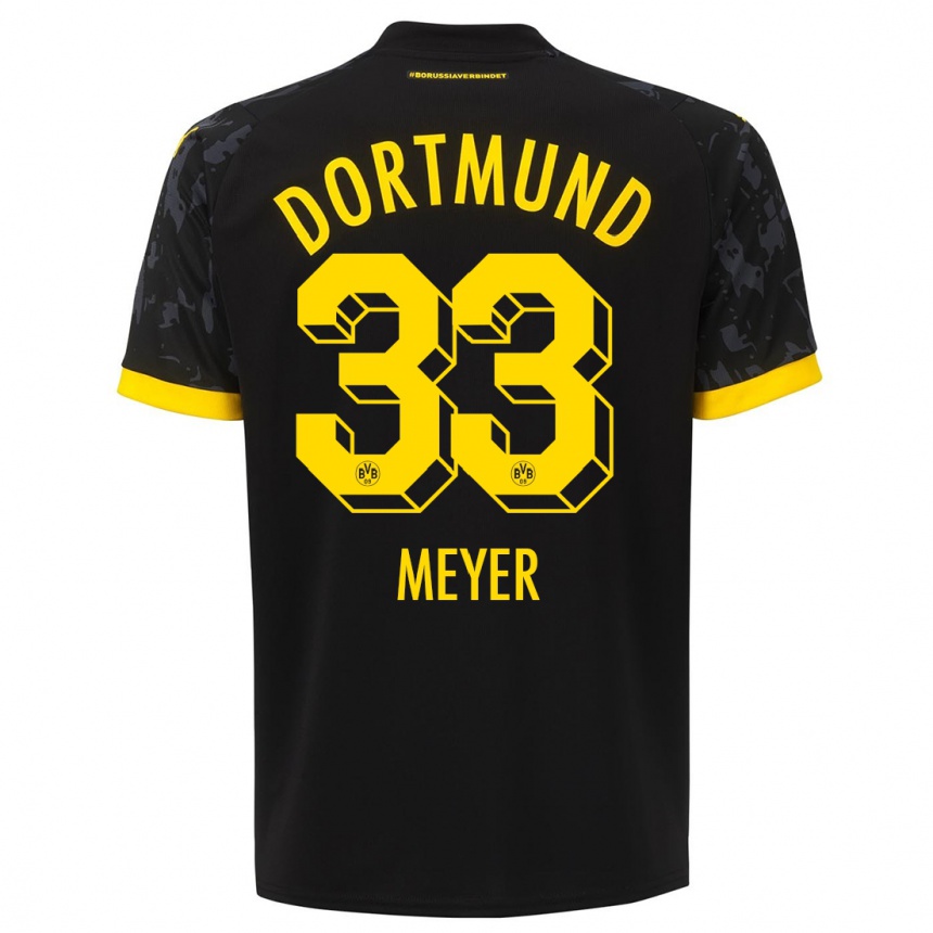 Vaikiškas Alexander Meyer #33 Juoda Išvykos Marškinėliai 2023/24 T-Shirt