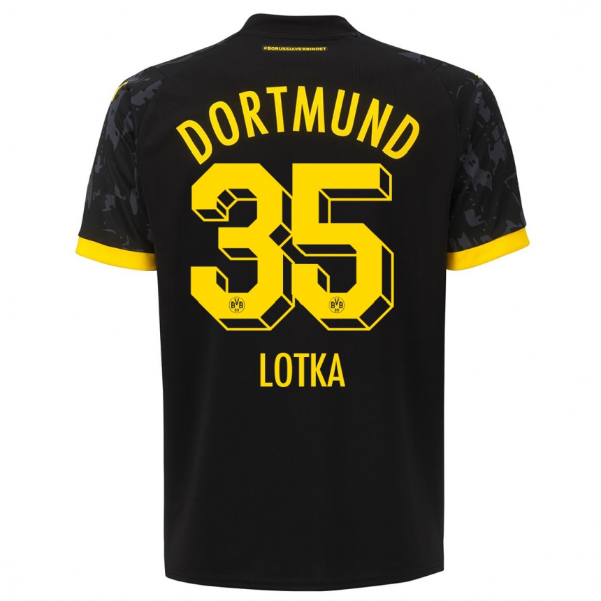 Vaikiškas Marcel Lotka #35 Juoda Išvykos Marškinėliai 2023/24 T-Shirt