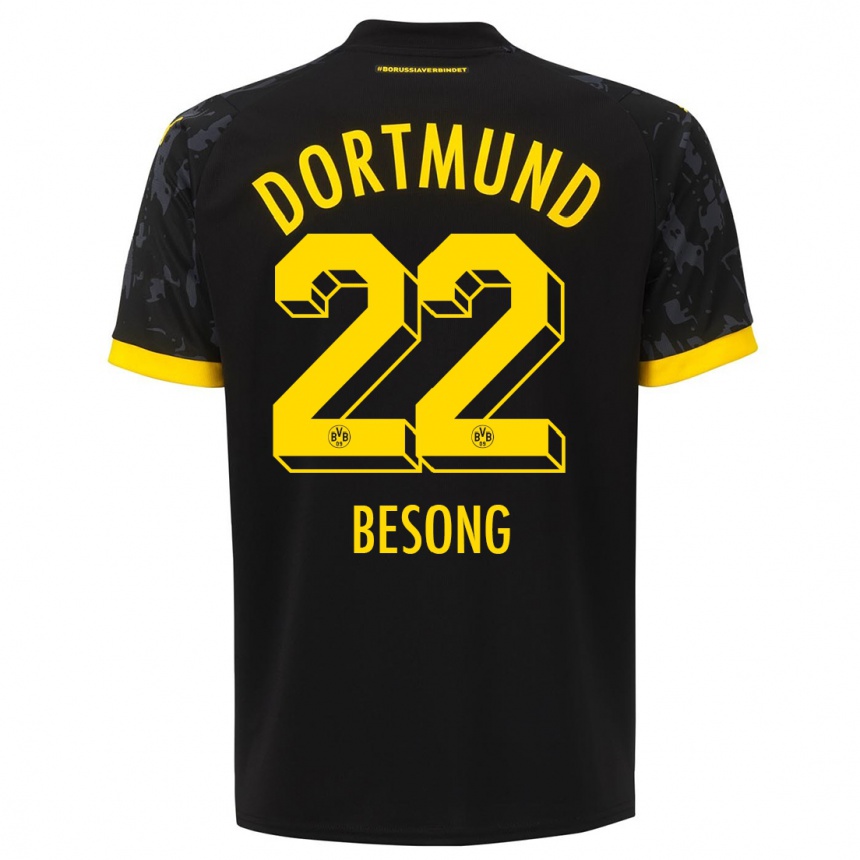 Vaikiškas Paul-Philipp Besong #22 Juoda Išvykos Marškinėliai 2023/24 T-Shirt