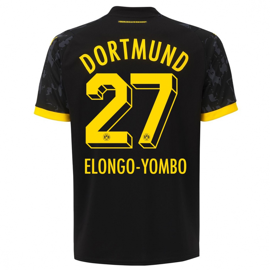 Vaikiškas Rodney Elongo-Yombo #27 Juoda Išvykos Marškinėliai 2023/24 T-Shirt