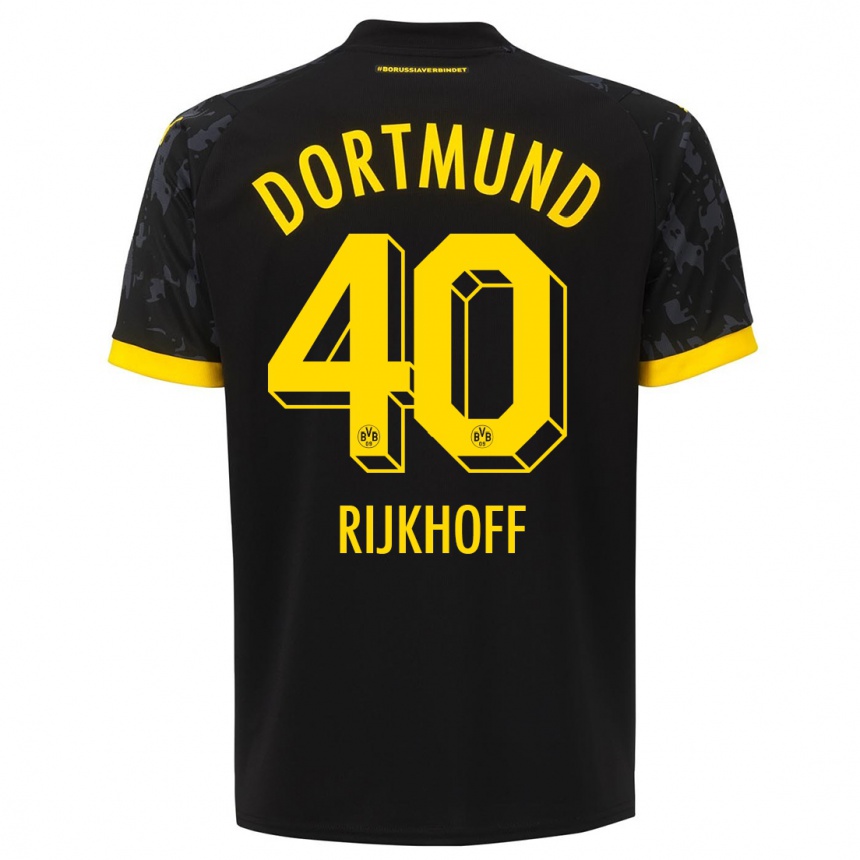 Vaikiškas Julian Rijkhoff #40 Juoda Išvykos Marškinėliai 2023/24 T-Shirt