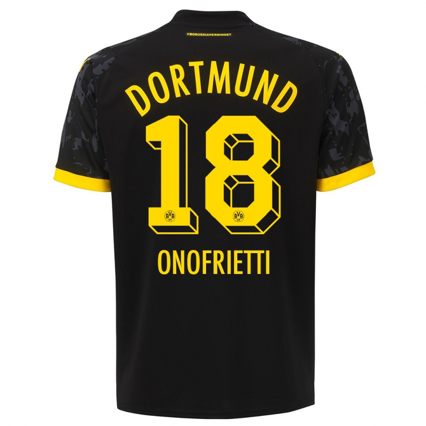 Vaikiškas Vincenzo Onofrietti #18 Juoda Išvykos Marškinėliai 2023/24 T-Shirt