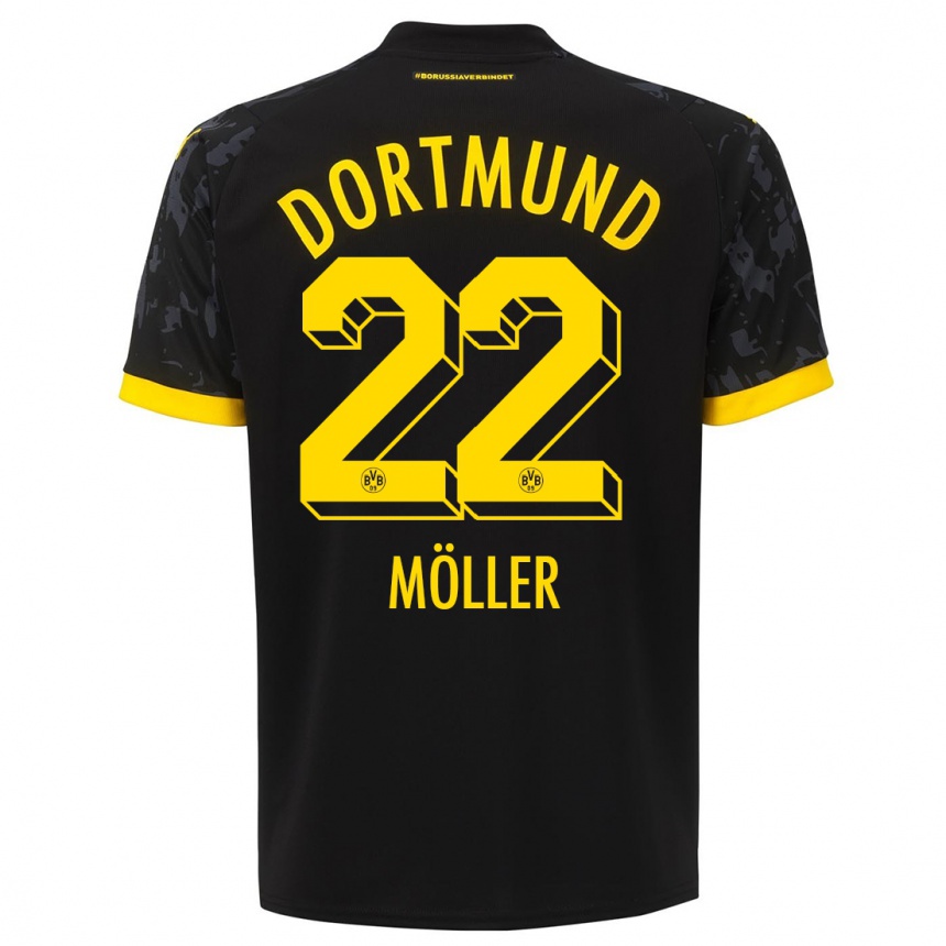 Vaikiškas Paul Möller #22 Juoda Išvykos Marškinėliai 2023/24 T-Shirt