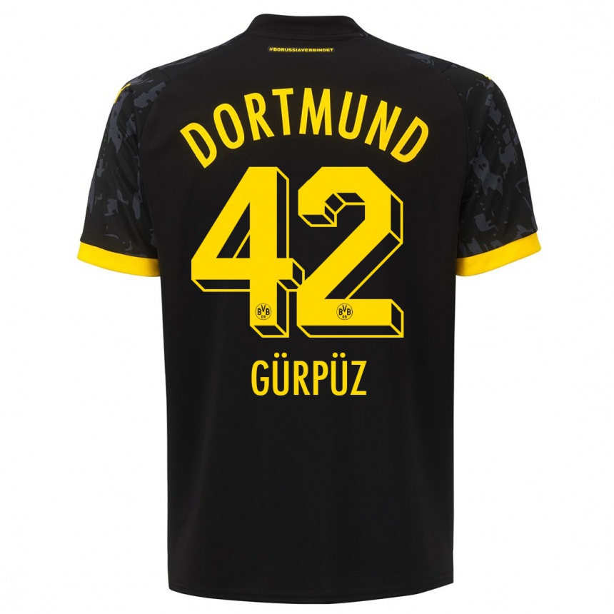 Vaikiškas Goktan Gurpuz #42 Juoda Išvykos Marškinėliai 2023/24 T-Shirt