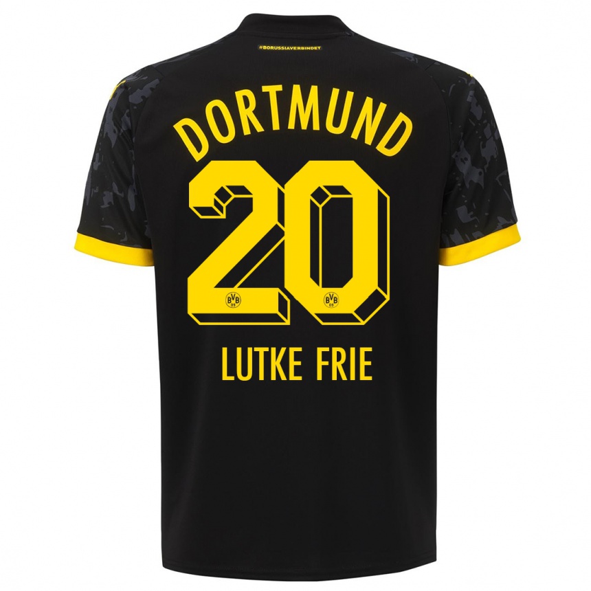 Vaikiškas Dennis Lutke-Frie #20 Juoda Išvykos Marškinėliai 2023/24 T-Shirt