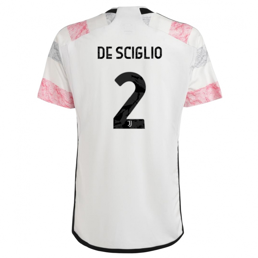 Vaikiškas Mattia De Sciglio #2 Balta Rožinė Išvykos Marškinėliai 2023/24 T-Shirt