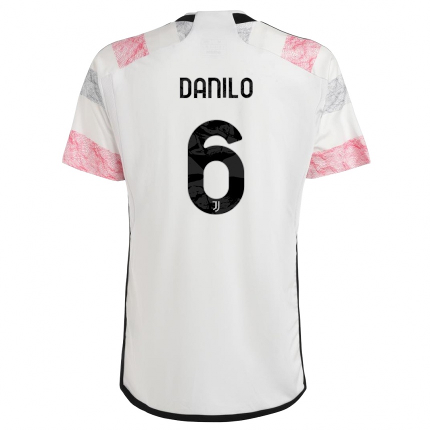 Vaikiškas Danilo #6 Balta Rožinė Išvykos Marškinėliai 2023/24 T-Shirt