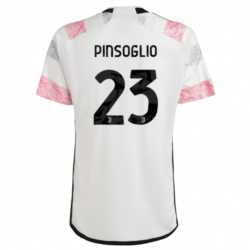 Vaikiškas Carlo Pinsoglio #23 Balta Rožinė Išvykos Marškinėliai 2023/24 T-Shirt