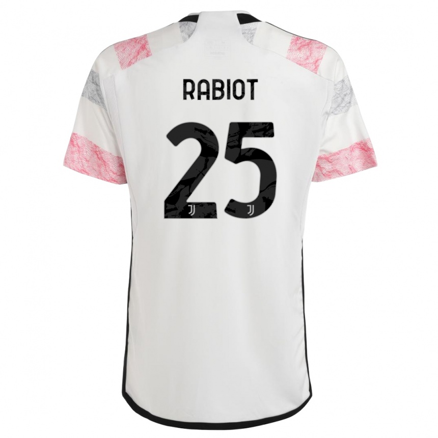 Vaikiškas Adrien Rabiot #25 Balta Rožinė Išvykos Marškinėliai 2023/24 T-Shirt