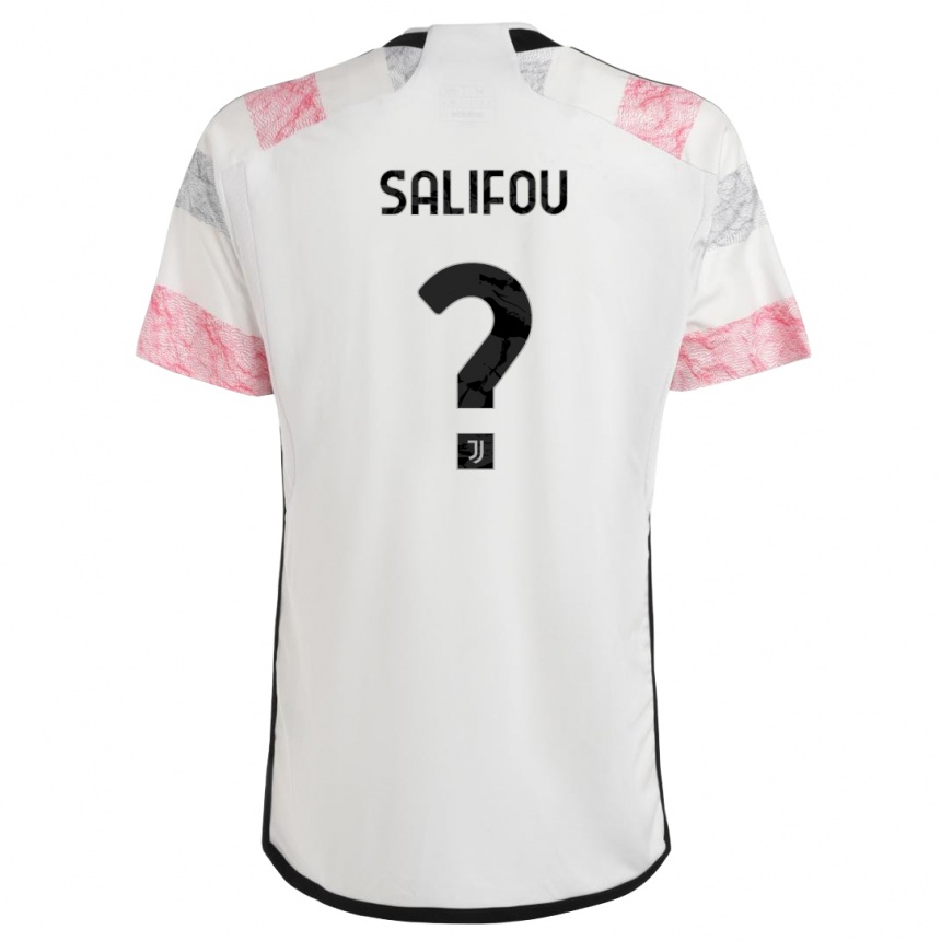 Vaikiškas Dikeni Salifou #0 Balta Rožinė Išvykos Marškinėliai 2023/24 T-Shirt