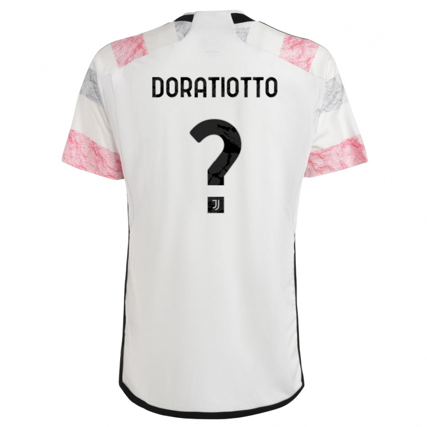 Vaikiškas Giulio Doratiotto #0 Balta Rožinė Išvykos Marškinėliai 2023/24 T-Shirt