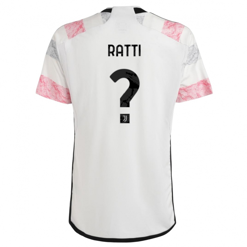 Vaikiškas Leonardo Ratti #0 Balta Rožinė Išvykos Marškinėliai 2023/24 T-Shirt