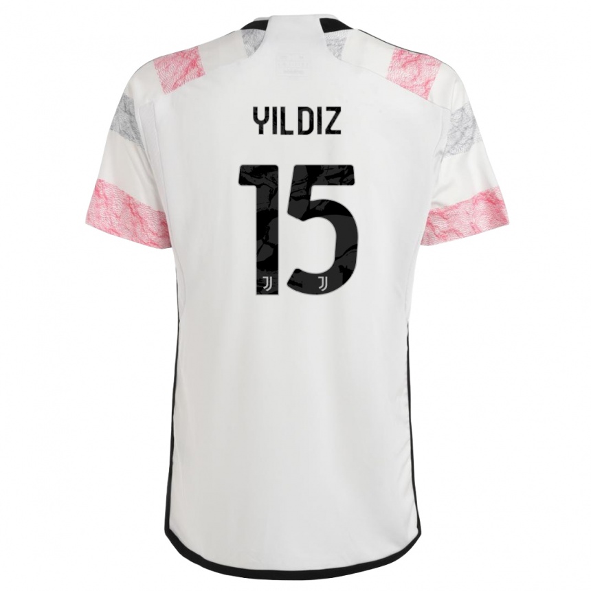 Vaikiškas Kenan Yildiz #0 Balta Rožinė Išvykos Marškinėliai 2023/24 T-Shirt