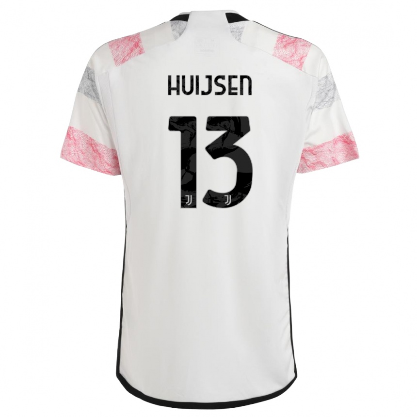 Vaikiškas Dean Huijsen #13 Balta Rožinė Išvykos Marškinėliai 2023/24 T-Shirt