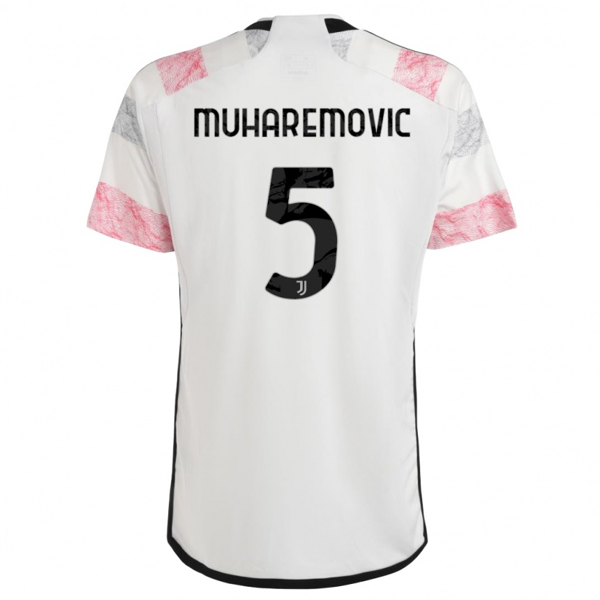 Vaikiškas Tarik Muharemovic #5 Balta Rožinė Išvykos Marškinėliai 2023/24 T-Shirt