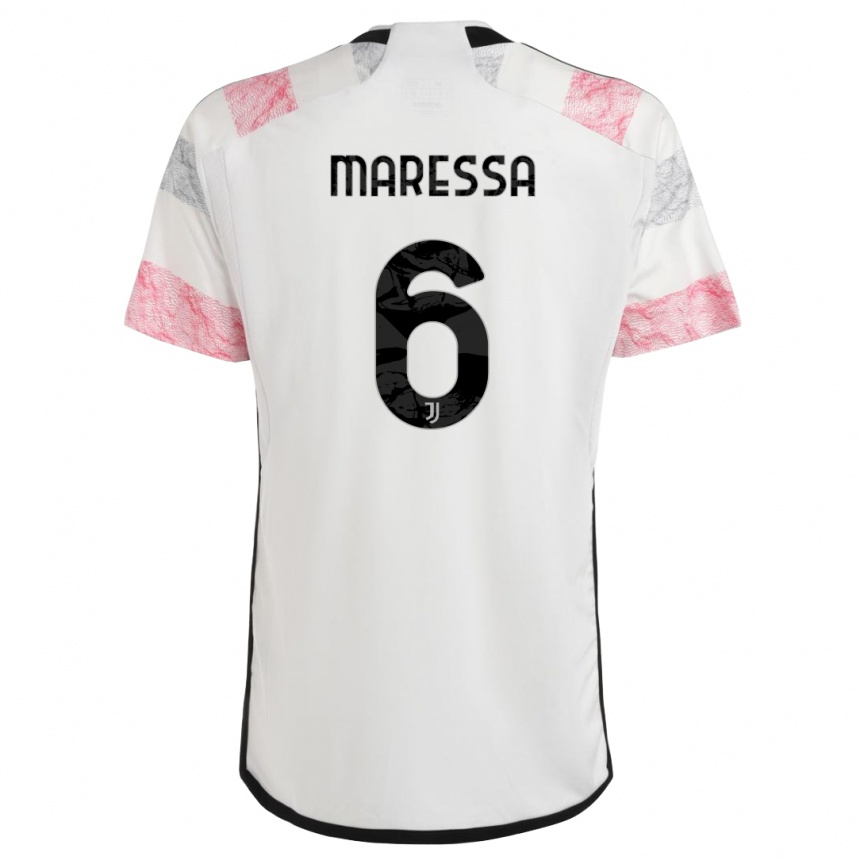 Vaikiškas Tommaso Maressa #6 Balta Rožinė Išvykos Marškinėliai 2023/24 T-Shirt