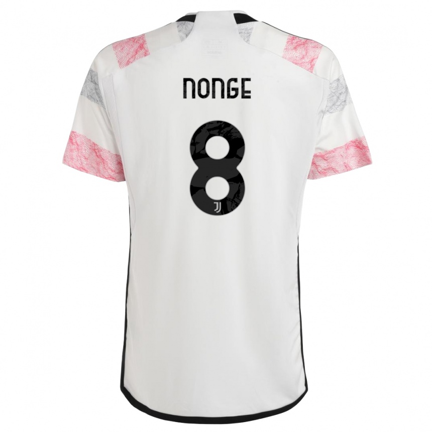 Vaikiškas Joseph Nonge #8 Balta Rožinė Išvykos Marškinėliai 2023/24 T-Shirt