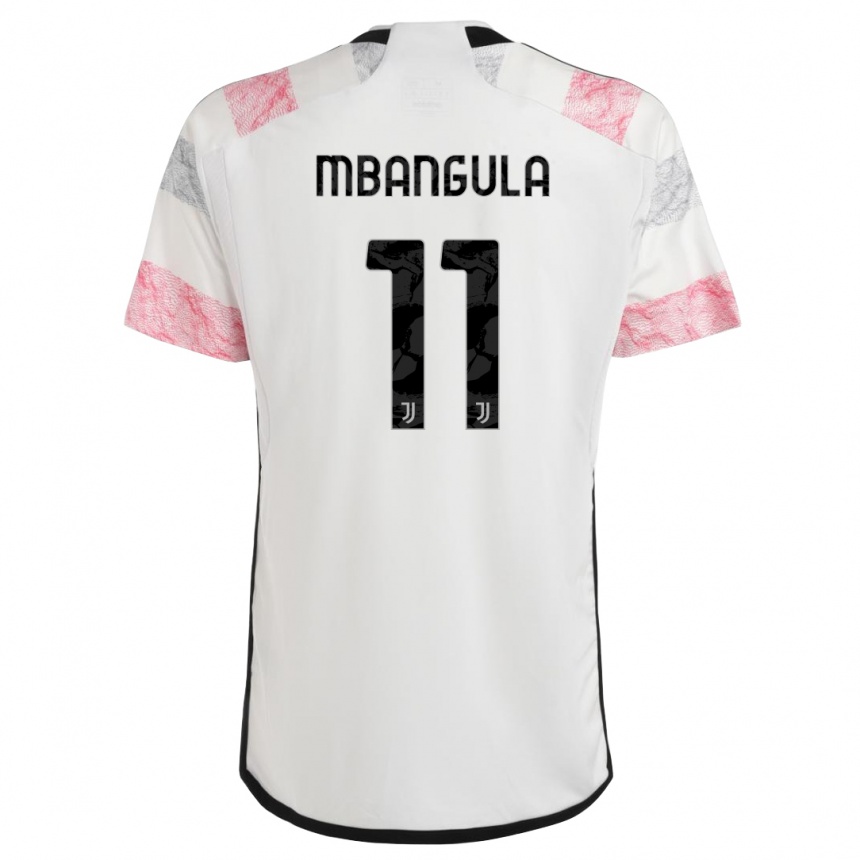 Vaikiškas Samuel Mbangula #11 Balta Rožinė Išvykos Marškinėliai 2023/24 T-Shirt