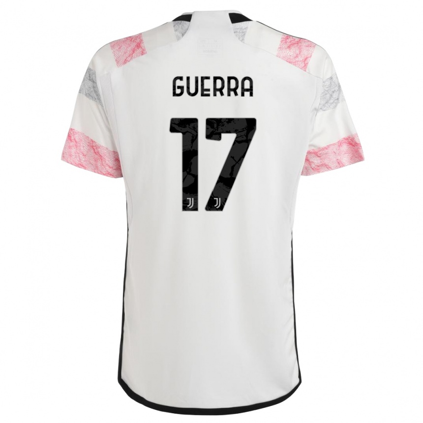 Vaikiškas Simone Guerra #17 Balta Rožinė Išvykos Marškinėliai 2023/24 T-Shirt