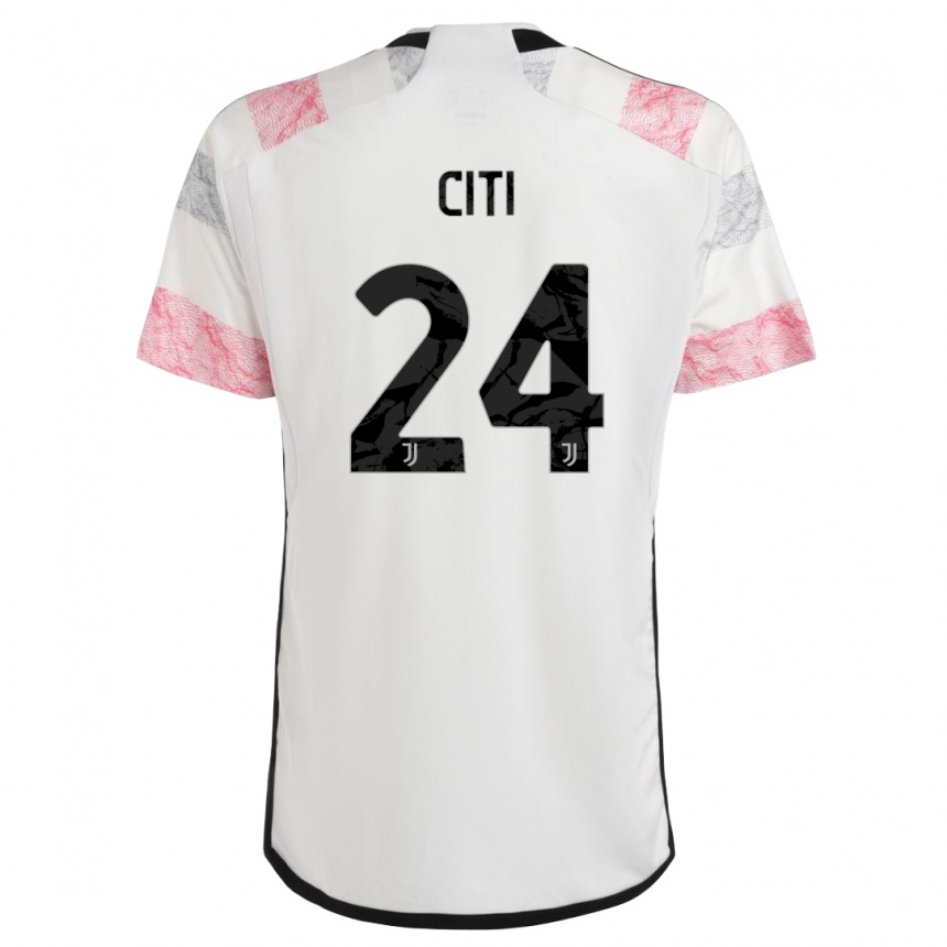 Vaikiškas Alessandro Citi #24 Balta Rožinė Išvykos Marškinėliai 2023/24 T-Shirt