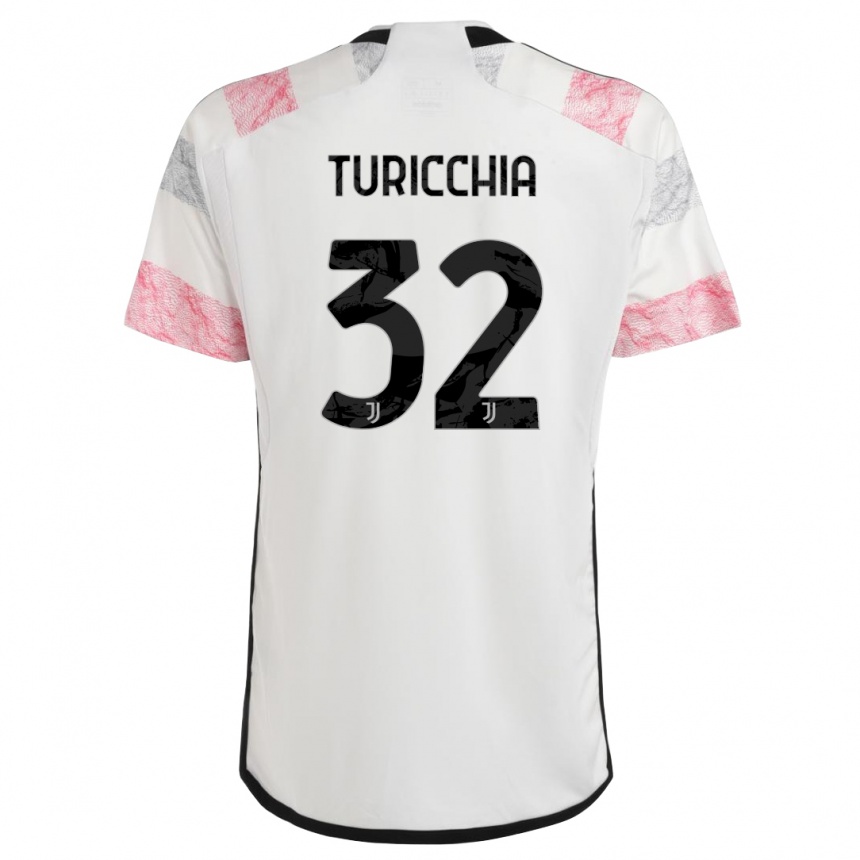 Vaikiškas Riccardo Turicchia #32 Balta Rožinė Išvykos Marškinėliai 2023/24 T-Shirt