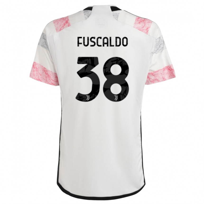 Vaikiškas Matteo Fuscaldo #38 Balta Rožinė Išvykos Marškinėliai 2023/24 T-Shirt