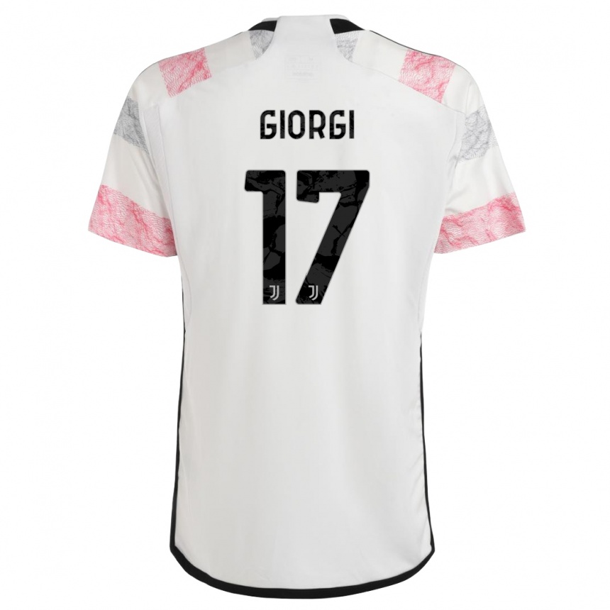 Vaikiškas Lorenzo Giorgi #17 Balta Rožinė Išvykos Marškinėliai 2023/24 T-Shirt