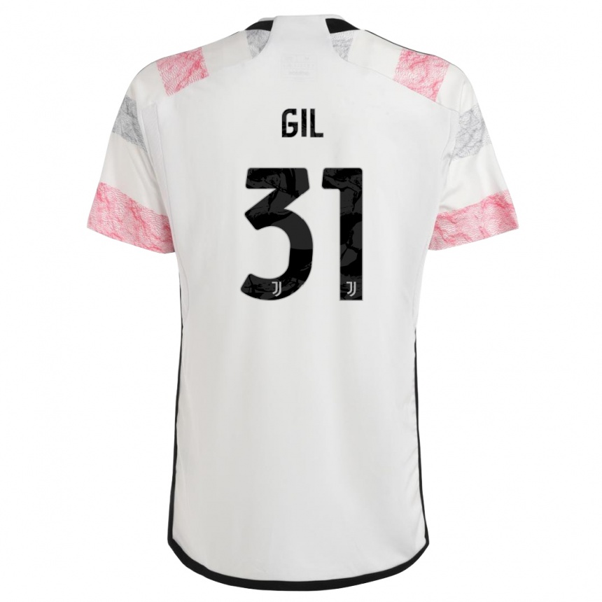 Vaikiškas Javier Gil #31 Balta Rožinė Išvykos Marškinėliai 2023/24 T-Shirt