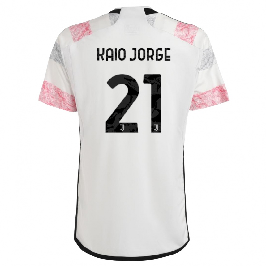 Vaikiškas Kaio Jorge #21 Balta Rožinė Išvykos Marškinėliai 2023/24 T-Shirt