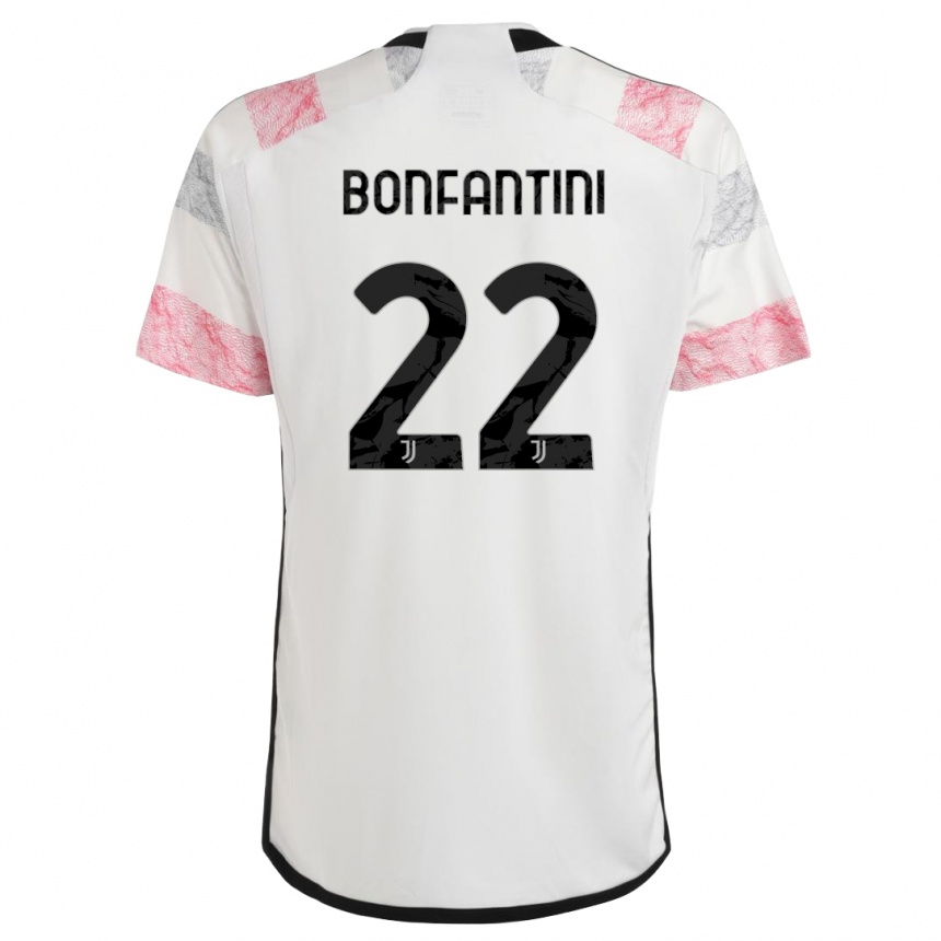 Vaikiškas Agnese Bonfantini #22 Balta Rožinė Išvykos Marškinėliai 2023/24 T-Shirt