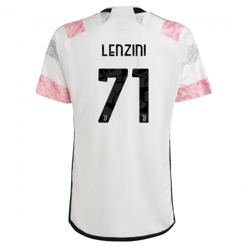 Vaikiškas Martina Lenzini #71 Balta Rožinė Išvykos Marškinėliai 2023/24 T-Shirt