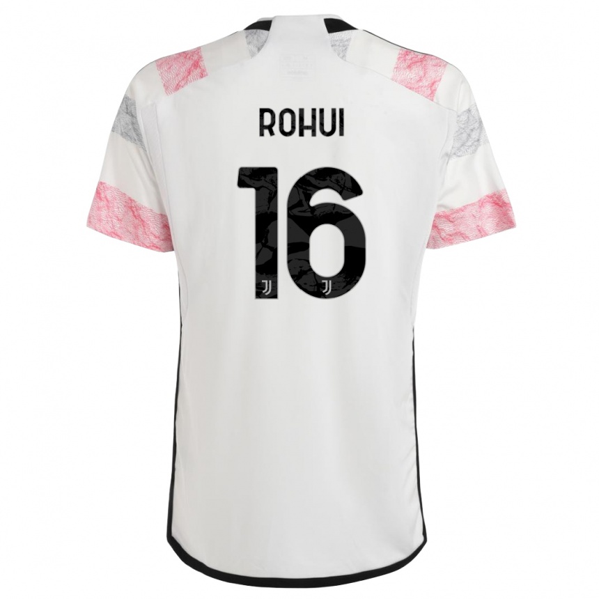 Vaikiškas Jonas Rohui #16 Balta Rožinė Išvykos Marškinėliai 2023/24 T-Shirt