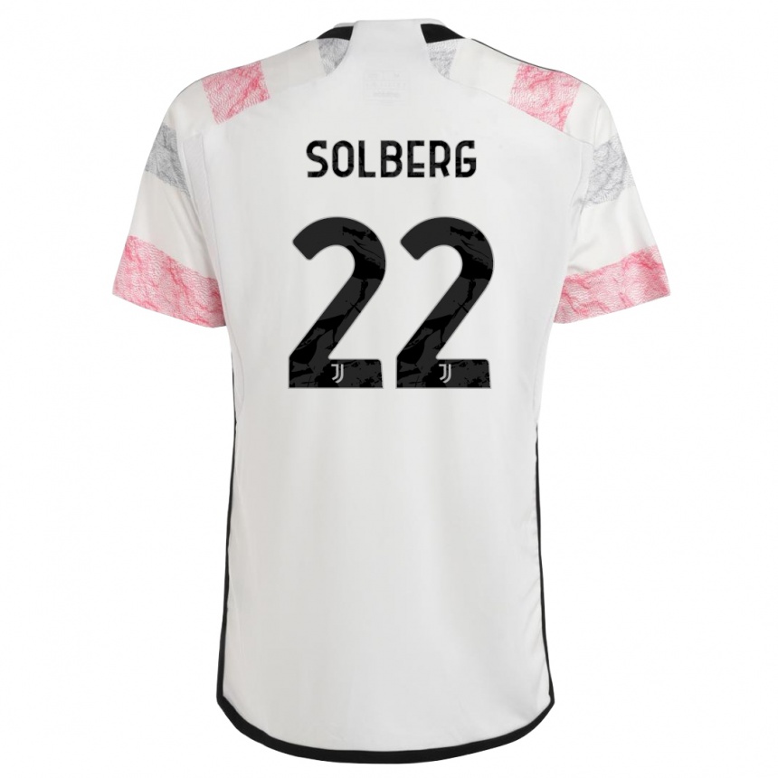 Vaikiškas Elias Solberg #22 Balta Rožinė Išvykos Marškinėliai 2023/24 T-Shirt