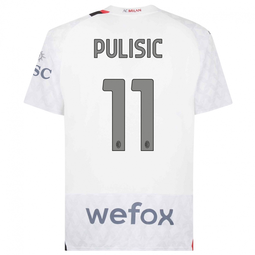 Vaikiškas Christian Pulisic #11 Baltas Išvykos Marškinėliai 2023/24 T-Shirt