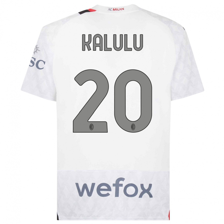 Vaikiškas Pierre Kalulu #20 Baltas Išvykos Marškinėliai 2023/24 T-Shirt