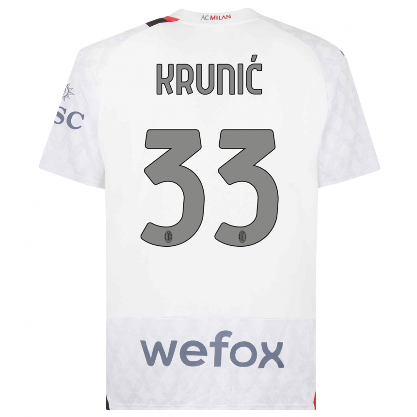 Vaikiškas Rade Krunic #33 Baltas Išvykos Marškinėliai 2023/24 T-Shirt