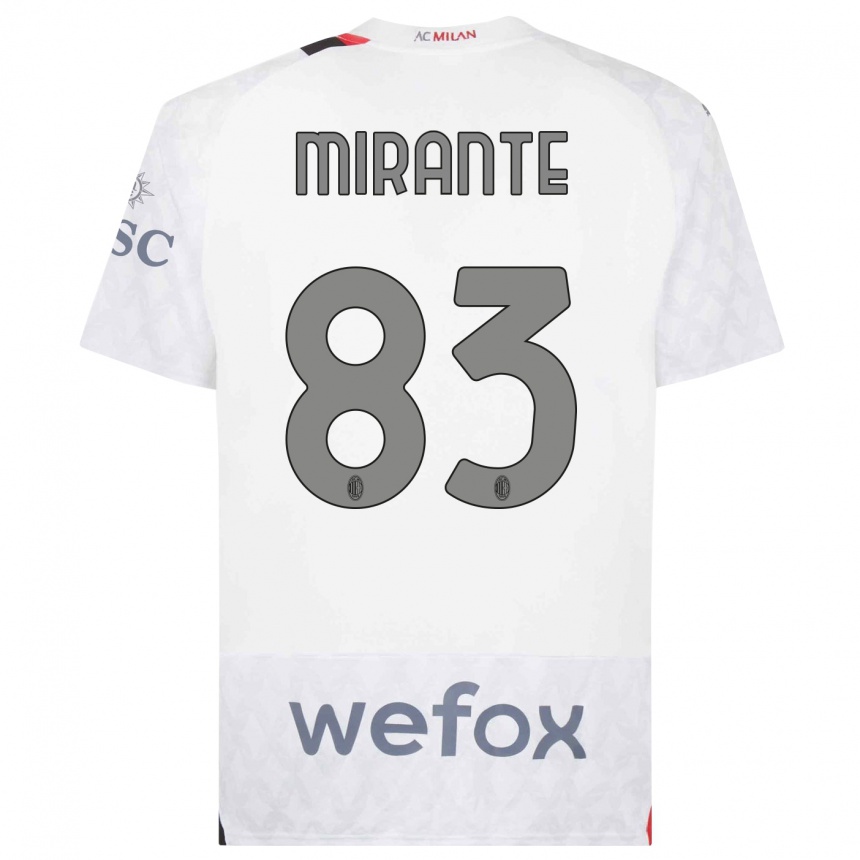 Vaikiškas Antonio Mirante #83 Baltas Išvykos Marškinėliai 2023/24 T-Shirt