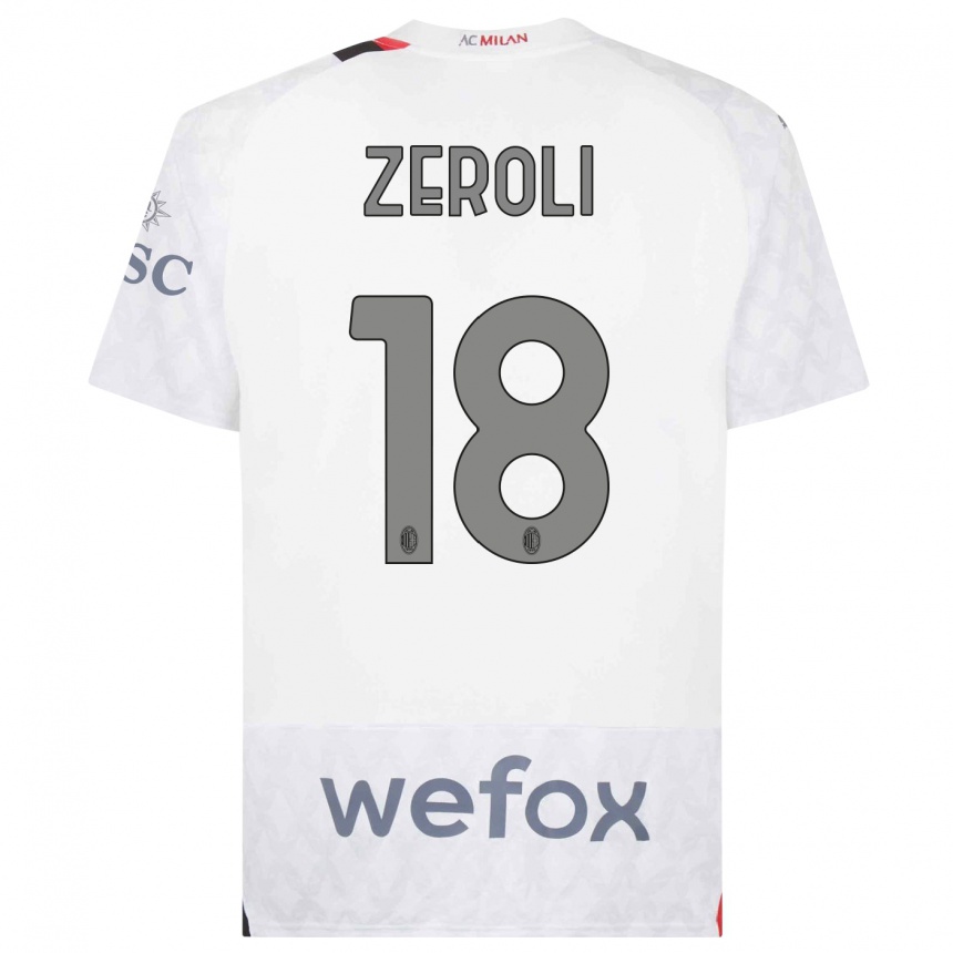 Vaikiškas Kevin Zeroli #18 Baltas Išvykos Marškinėliai 2023/24 T-Shirt