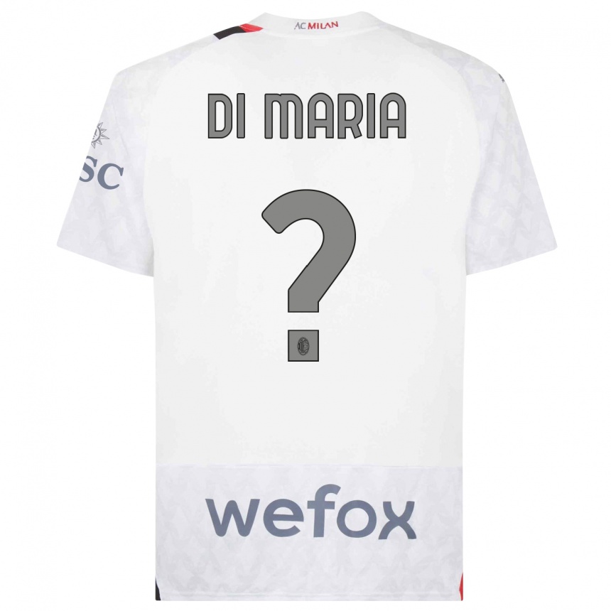 Vaikiškas Alessandro Di Maria #0 Baltas Išvykos Marškinėliai 2023/24 T-Shirt