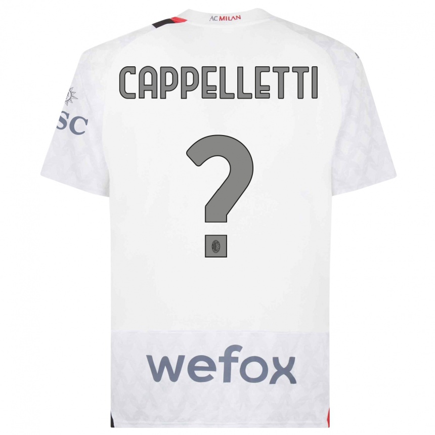 Vaikiškas Mattia Cappelletti #0 Baltas Išvykos Marškinėliai 2023/24 T-Shirt