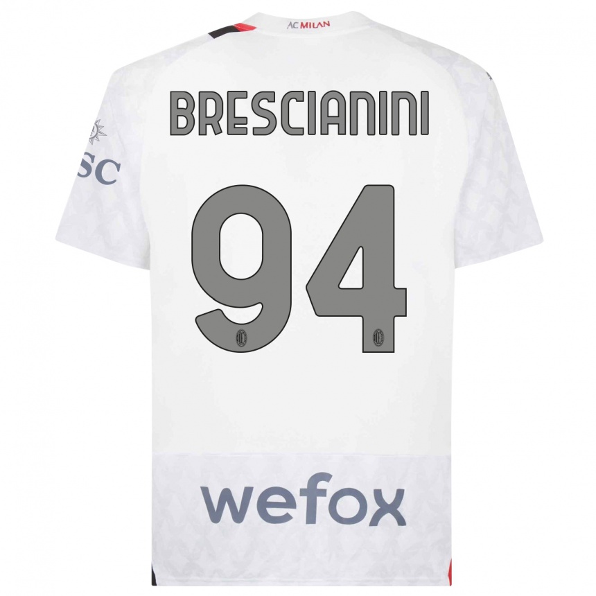 Vaikiškas Marco Brescianini #94 Baltas Išvykos Marškinėliai 2023/24 T-Shirt