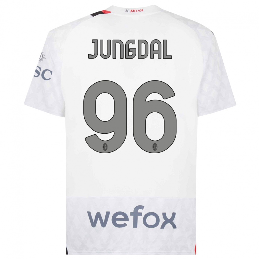 Vaikiškas Andreas Jungdal #96 Baltas Išvykos Marškinėliai 2023/24 T-Shirt