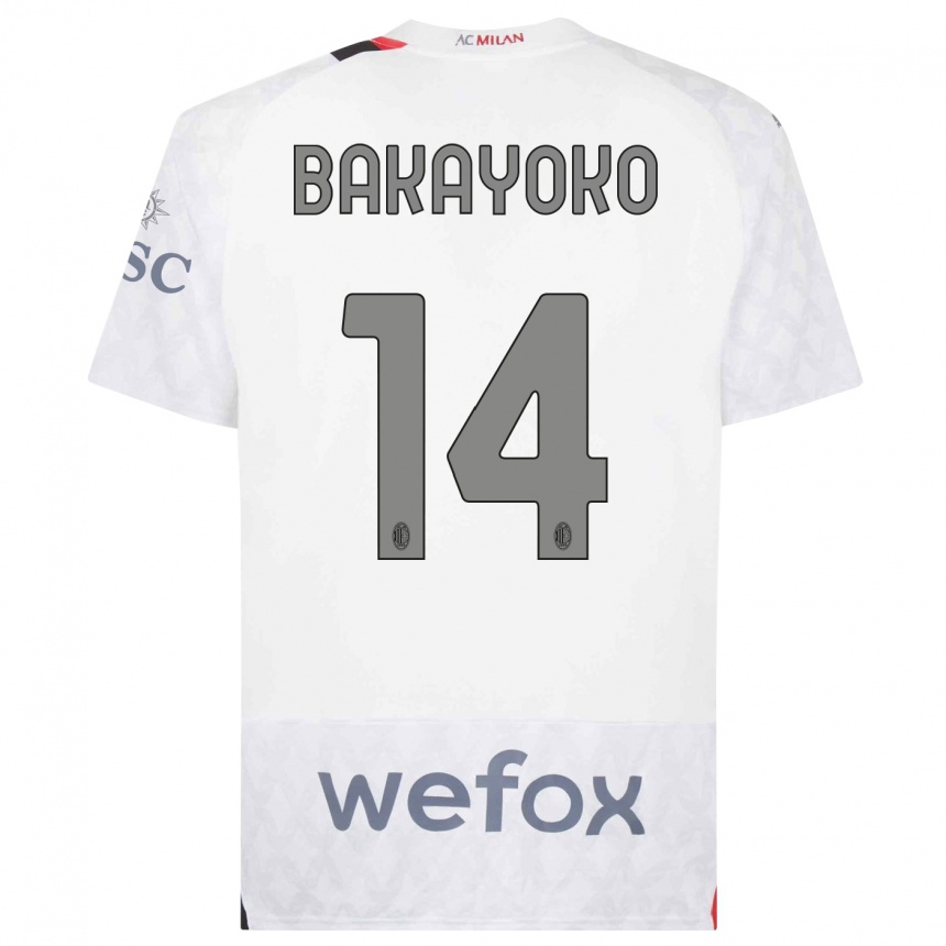 Vaikiškas Tiemoue Bakayoko #14 Baltas Išvykos Marškinėliai 2023/24 T-Shirt