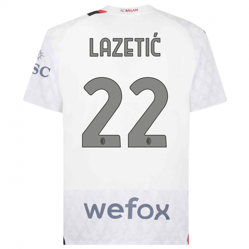 Vaikiškas Marko Lazetic #22 Baltas Išvykos Marškinėliai 2023/24 T-Shirt