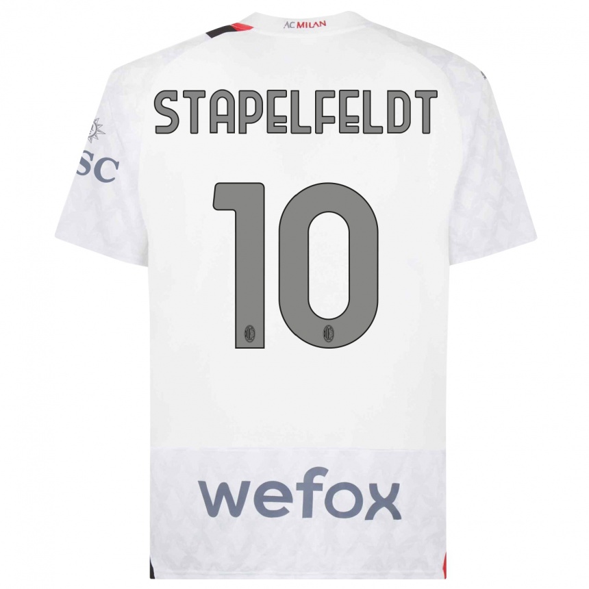 Vaikiškas Nina Stapelfeldt #10 Baltas Išvykos Marškinėliai 2023/24 T-Shirt